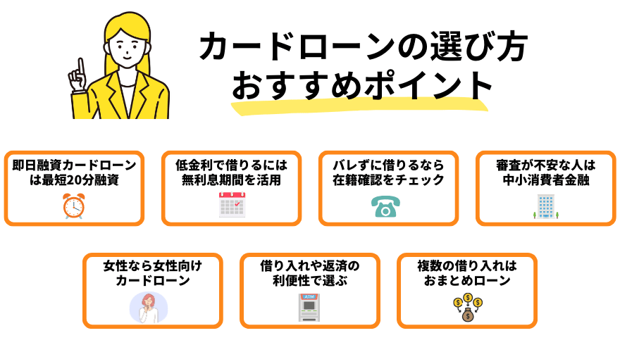 カードローンの選び方おすすめポイント